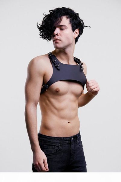 

cea.harness новый прибыл мужчины упряжь gay панк sexy chest harness мужской зрелые кожа плечевые ремни тела связывание, Black;brown