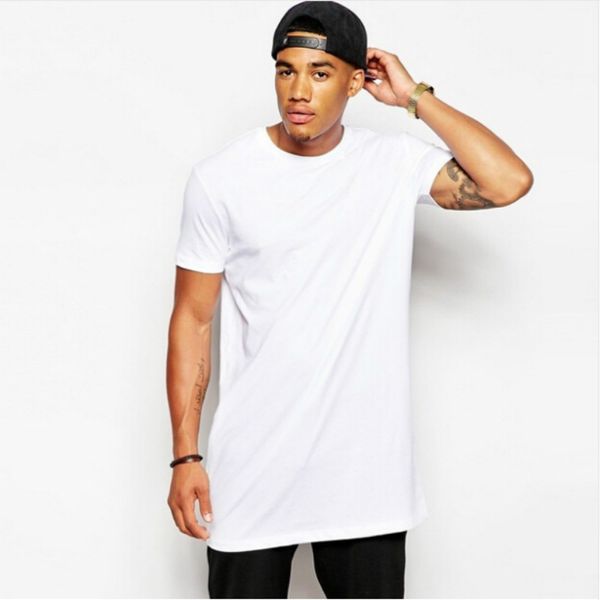 

new clothing men's casual hip hop long t shirt men black t-shirts male o-neck hiphop shirt short sleeve t-shirts, White;black