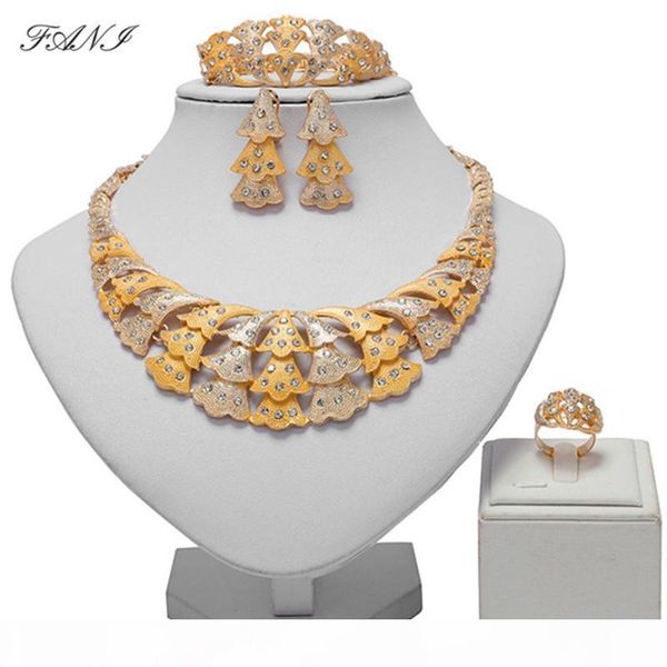 

fani dubai gold jewelry sets wholesale italian bridal jewelry sets for women fashion statement set brand, Silver