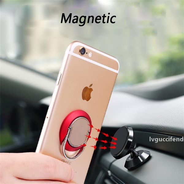 

universal car finger ring phone holder 360Â° rotation finger grip magnetic phone stand ring stent for iphone x samsung