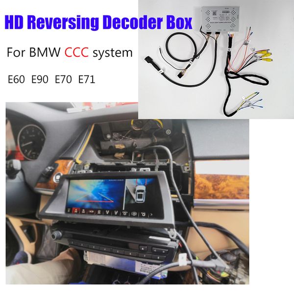 

rear camera interface for e60 e90 e70 e71 ccc system original display improve backup parking camera decoder 3 series x5 x6 car dvd