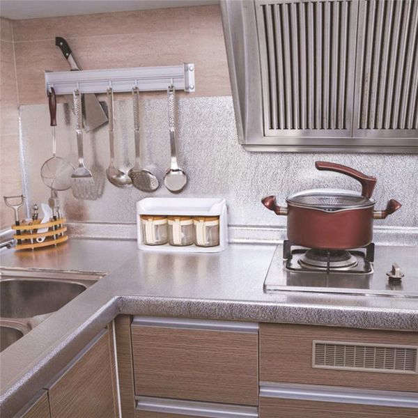 

kitchen stickers home decor aluminum foil self adhesive waterproof oil proof sticker wallpapers kitchen stove cabinet art decals