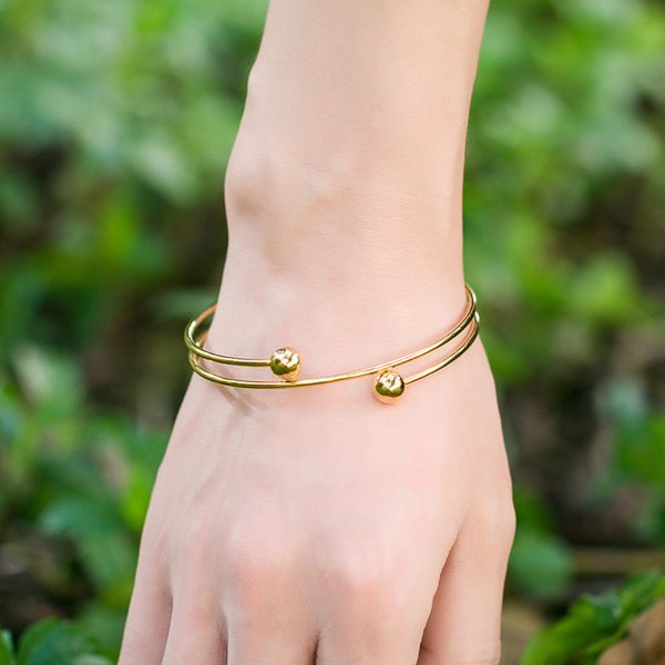

fashion cuff bangles stainless steel gold open bracelets jewelry for women, Black
