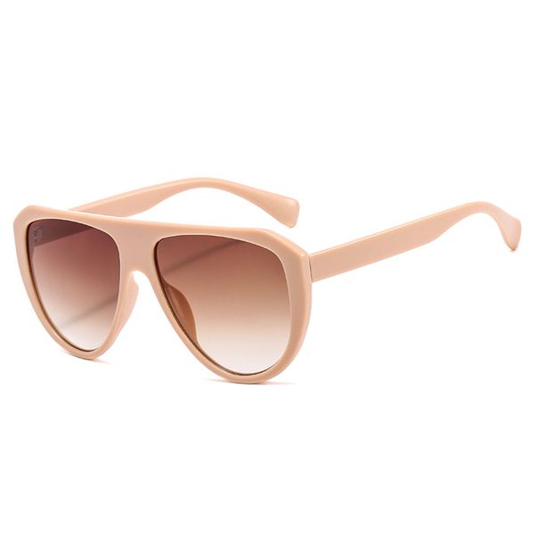 

2020 women sunglasses fashion google flat plastic frame acrylic material lenses 3376 uv400 protection eyewear, White;black