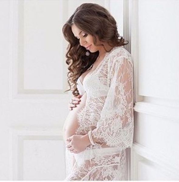 

fashion hipster explosion models perspective eyelash lace pregnant women p dress fashion pregnant women p cardigan dress, White