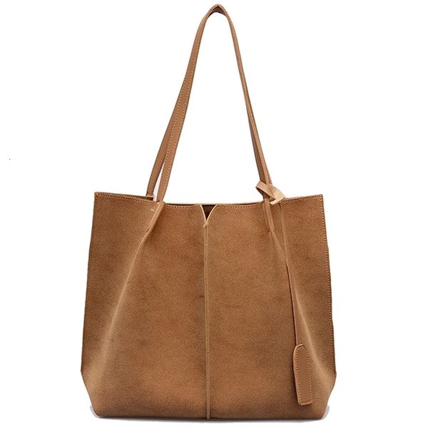

new women suede handbags soft leather women bag 2pcs handbags set female shoulder bags large casual tote bags