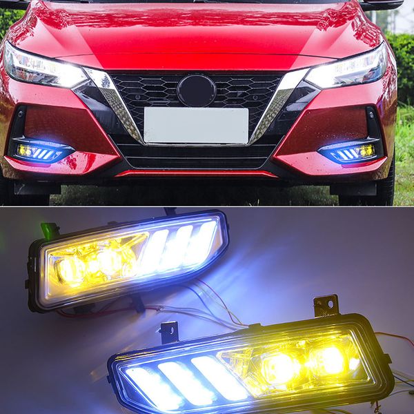 

1 pair led drl fog light day light dynamic turn signal lamp for nissan x-trail rogue kicks qashqai sentra 2017 2018 2019 2020