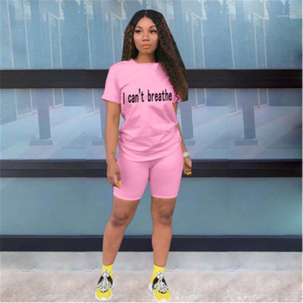 

letter printing shorts workout clothes tracksuit outfit female 2 piece sets i cant breathe women suits designer fashion sports casual, White