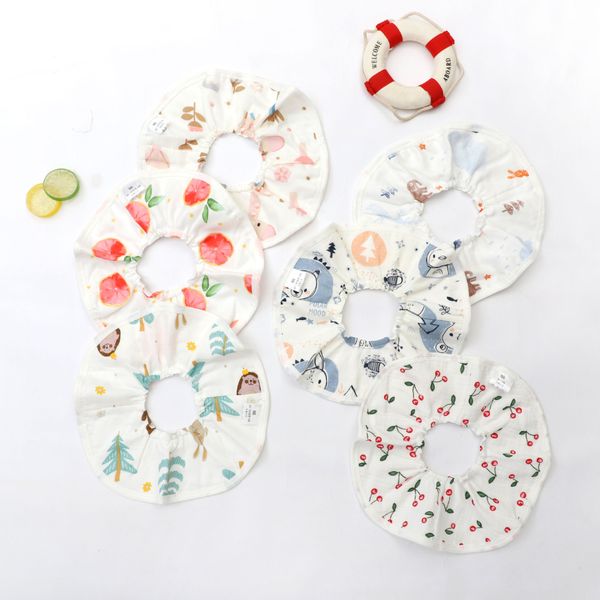 

fjgvw muslin gauze cotton baby bamboo fiber bib bag saliva towel bib saliva towel elastic 360 degree princess round rotation 3-year-old fres