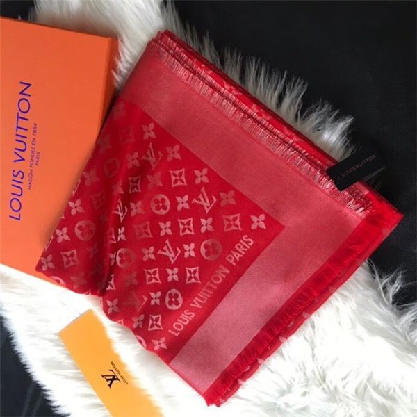 

brand new scarf for women luxury letter pattern silk wool cashmere gold thread designer thick scarfs warm scarves size quality, Blue;gray