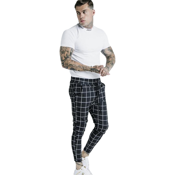 

men's pants fitness skinny trousers spring elastic bodybuilding pant workout track bottom pants men joggers sweatpants, Black