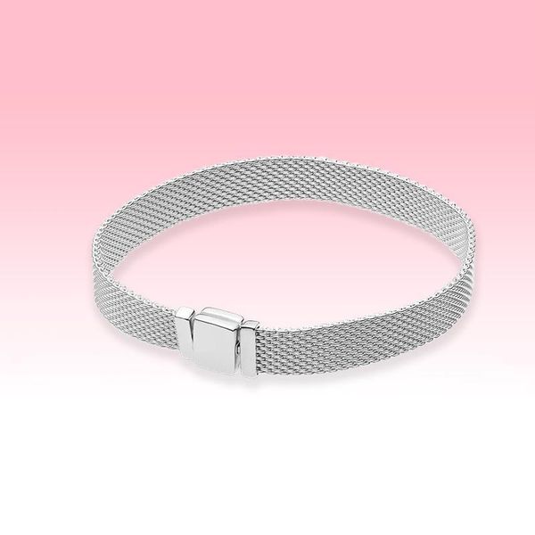 

925 стерлингового серебра mesh браслет женщин mens ювелирных изделий для pandora новые charms браслет ручной цепи с оригинальной коробке, Golden;silver