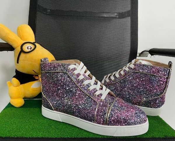 

new mens and womens red soled shoes leather liuding flat soled casual shoes fashion party couple dress, Black