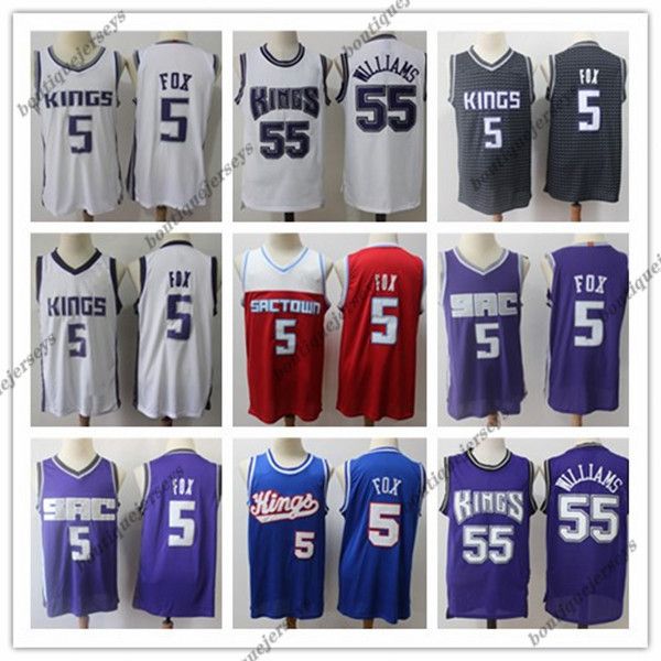 

ncaa мужчины сакраменто kings 5 de'aaron fox 55 williams swingman джерси издание города баскетбол трикотажных изделия спорт, Black;red