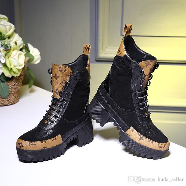 

2020 laureate platform desert boot womens shoes chaussures de femme vintage women boots fashion classic lace -up casual women shoes fast del