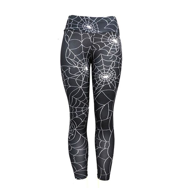 

fashion brand spider web print leggings women gyms fitness legging high waist workout leggings elastic slim leggings, Black