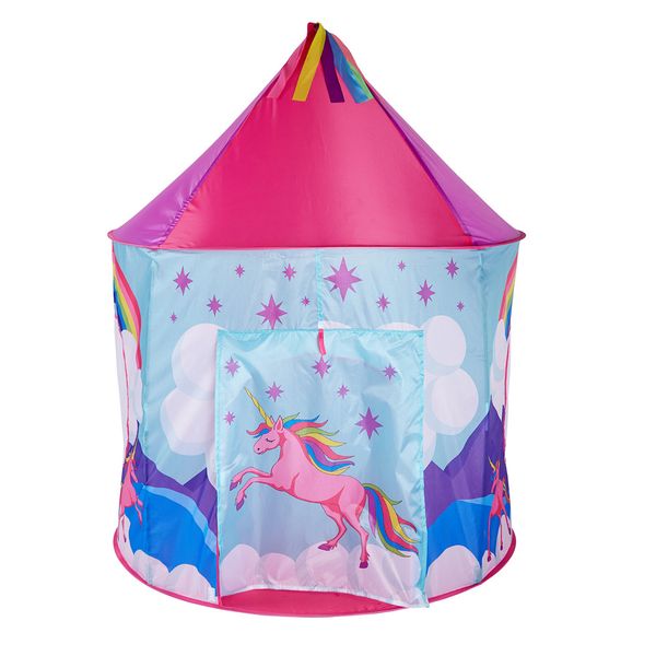 

childrens tent yurt cartoon unicorn animal rainbow starry castle princess game toy house