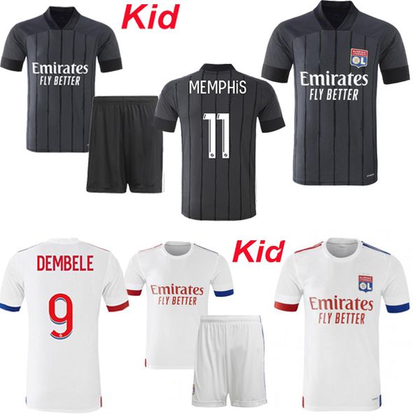 

20 21 майо лион 2020 2021 olympique lyonnais футбол джерси майо-де-футового ol рубашка футбол траор мемфис мужчин малыши комплекты оборудова, Black;yellow