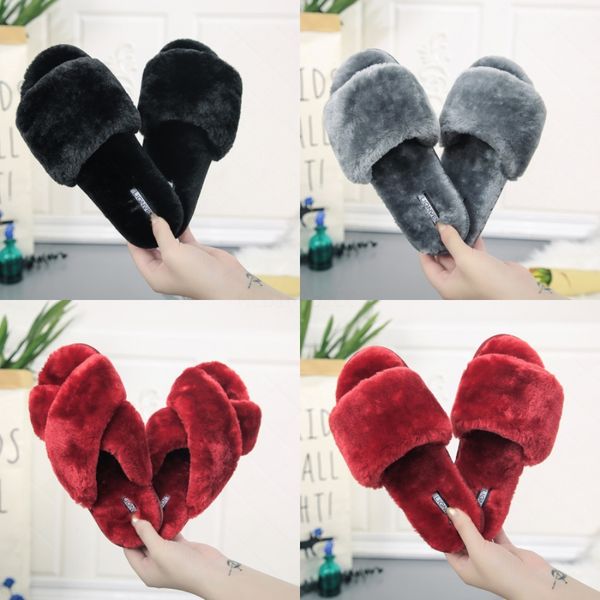 

ladies shoes fashion 2020 women sandals high heel luxury rabbit fur high heels sandals slippers women shoes sandalias mujer c03#500, Black