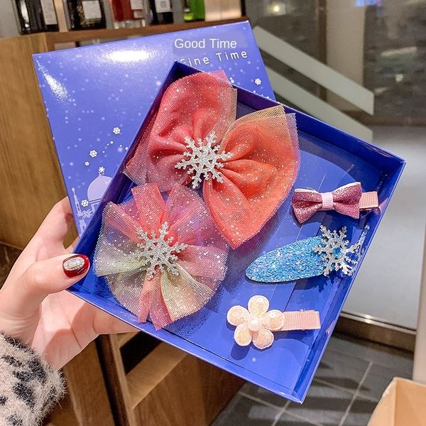 

weutk korean children's butterfly headdressheaddress headdresshairpin princess aisha headdress frozen hair ring set bow head rope blue, Slivery;white