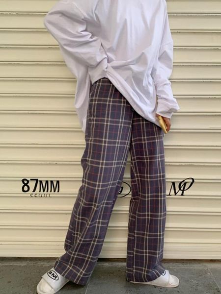 

ps328 women's trousers with elastic waist and wide legs, Black;white