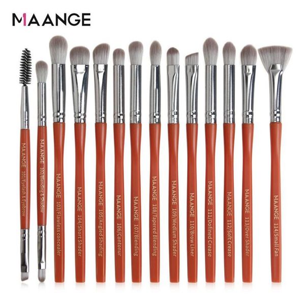 

maange pro 14pcs makeup brushes tool set cosmetic eye shadow eyeliner eyelash blush blending lip makeup brush maquiagem