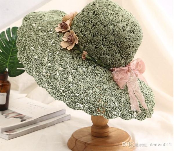 

wide brim floppy fold sun hat summer hats for women out door sun protection straw hat women beach hat r025, Blue;gray