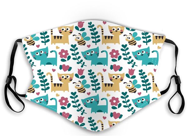 

comfortable face masks chiffon flower print anti droplet splash dust filtrition sunshade earloop mouth mask mascherine 2 08ry e1#397