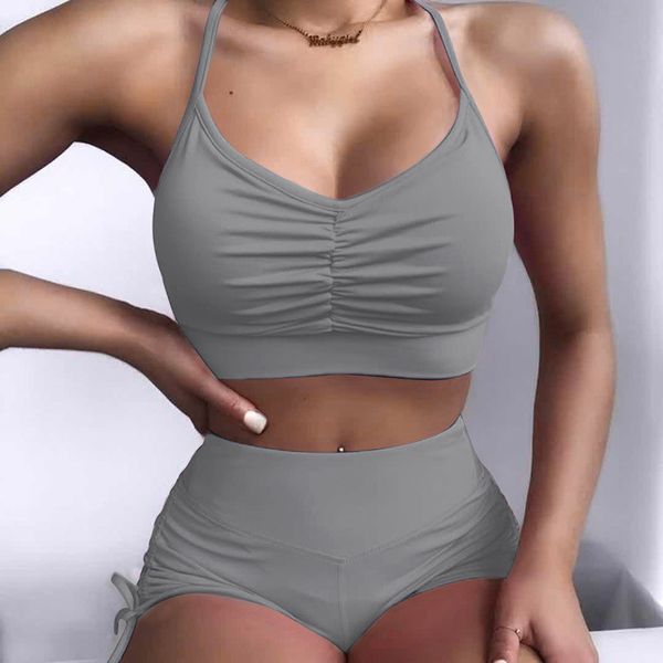 

two piece dress women tracksuits cropped crop shorts 2 set summer clothes matching lounge wear fitness suit korean fashion clothing, White