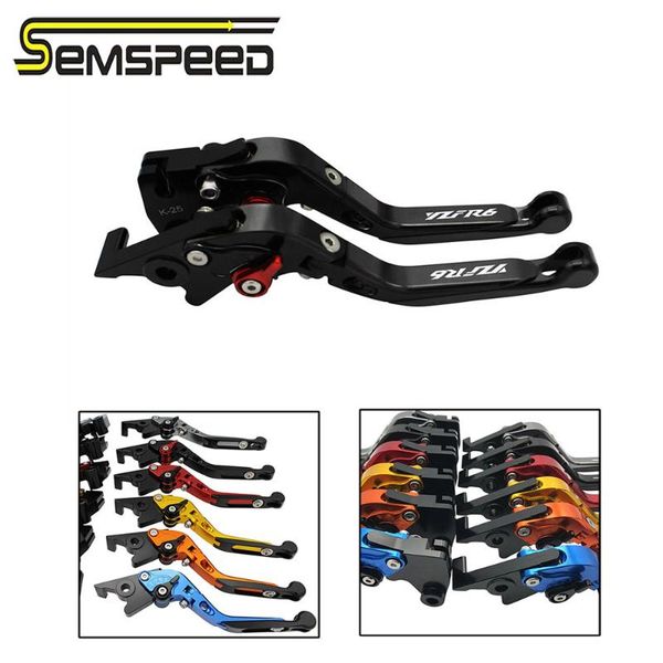 

semspeed motorcycle cnc yzf extendable foldable brake clutch levers for yzf r6 1999-2004 r1 2002-2003 fz1 fazer 2001-2005