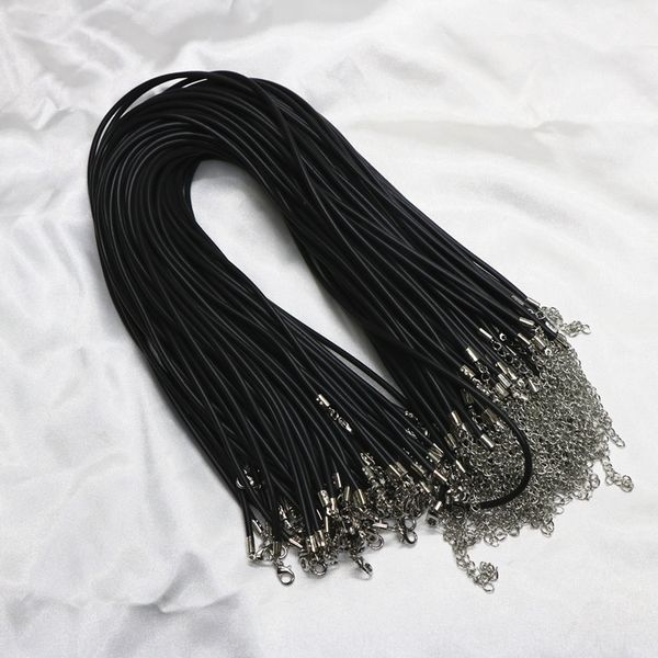 

solid black silicon plastic accessories necklace leather pvc plastic rope black necklace rope yiwu accessories, Silver