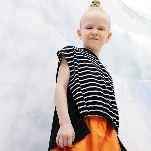 

eoxma 2020 girls' summer clothes t-shirt children's clothing high-end temperament medium and large children's clothes green l, Blue