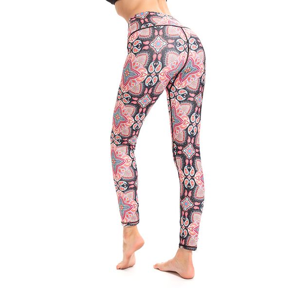 

polyester leggings fitness feminina animal print breathable ankle length casual leggings women geometric leggins, Black