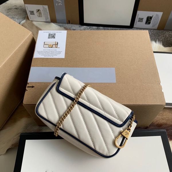 

classic lady crossbody bag 7a high-end custom quality fashion style gold metal accessories with long shoulder strap