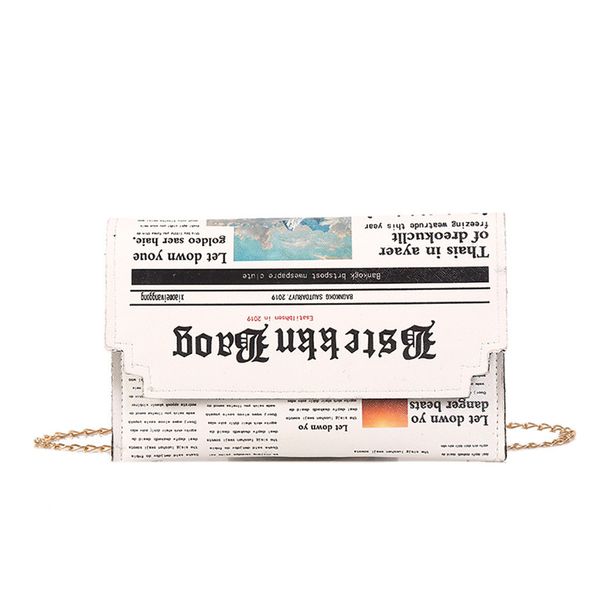 

2020 new ladies small square bag womens wild messenger bag newspaper element design shoulder bag personalized fashion py