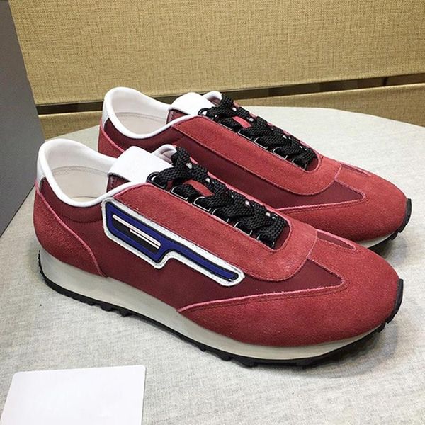 

suede and nylon sneakers mens shoes fashion classic lightweight vintage footwears breathable sports lace -up casual men shoes, Black