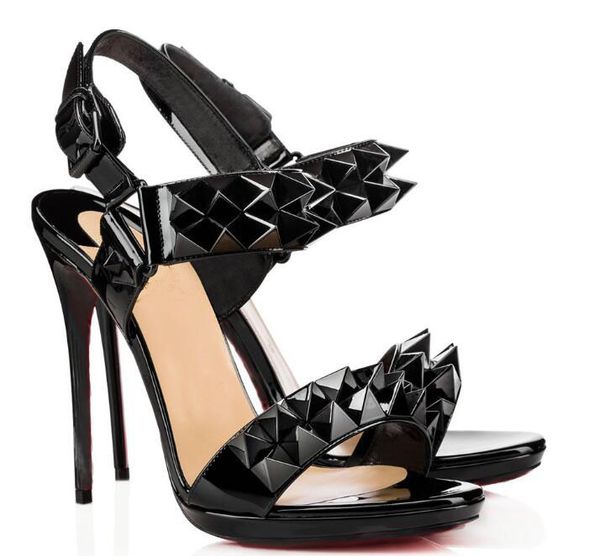 

perfect quality ladies summer glamorous red bottom high heels sandals patent leather platform sandals black pumps platine party wedding