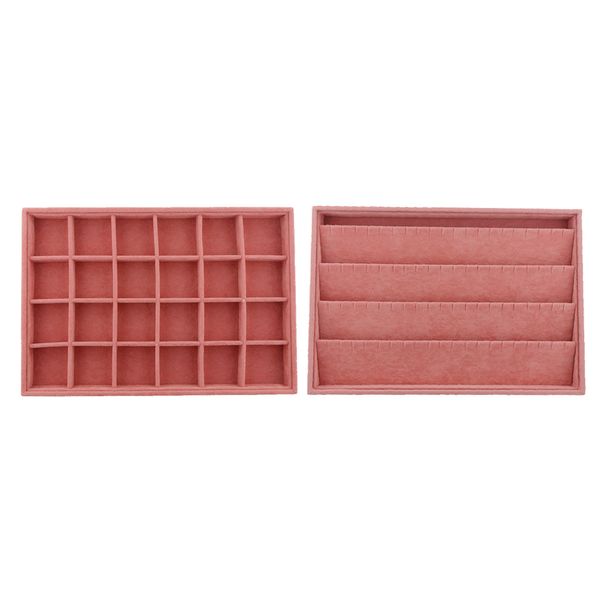 

2x ring earrings necklace jewelry display organizer box tray showcase, Black;white