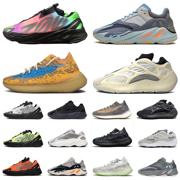 

kanye 700 trainers size us 12 azael alien blue oat wave runner 700 running shoes mens womens vanta bone white kids childrens sneakers, White;red
