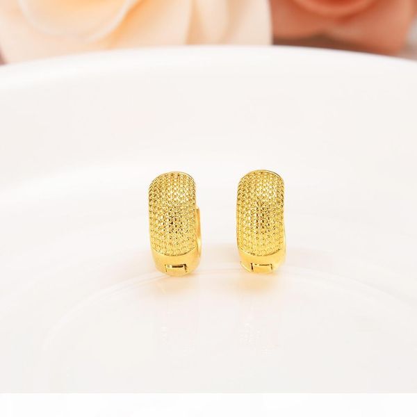 

y 10k pure yellow gold gf broadside earring real italy women 's flash resplendent girls fashion kids children jewelry, Golden;silver