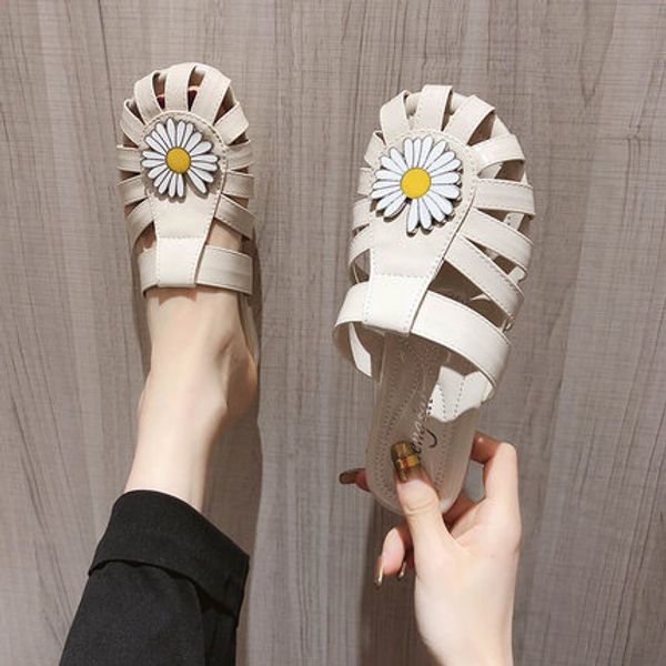 

half slippers women wear 2020 summer new cute wild hollow hole shoes soft comfortable non-slip pregnant women sandals lazy shoes, Black