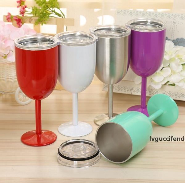 

stainless steel wine goblets repeatable candy color metal cup double wall insulated pokal eco-friendly travel party wine mugs 10oz cls233