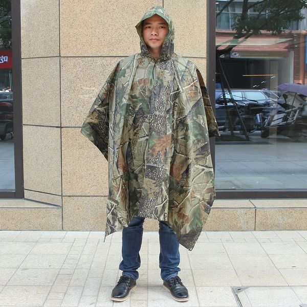 

new outdoor bionic thickened camouflage pvc jumpsuit cloak cloak body clothes body clothes yiwu, Black