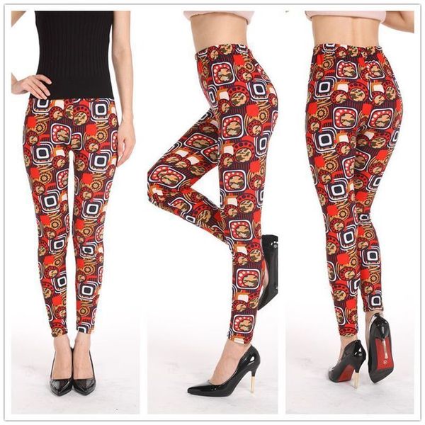 

ultra soft orange line back to the bohemian word lattice print leggings, Black