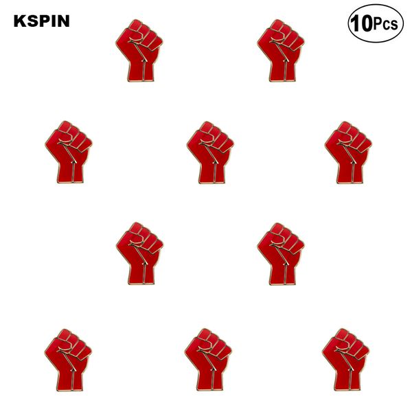 Поднятый кулак солидарности эмаль красная черная брошь сумка шляпа одежда отворота штифта значок красных жизней материи ювелирные изделия подарок