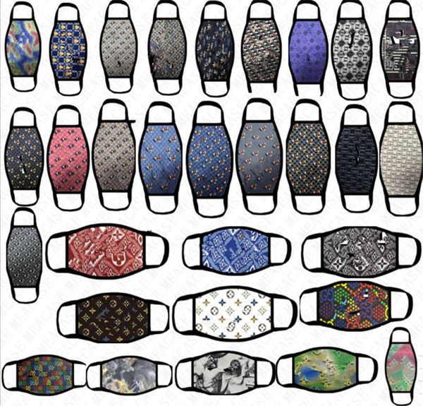 

summer designer face mask washable trendy printed mask reusable face cover outdoor sports scarf halloween xmas mouth masks dhl d72001