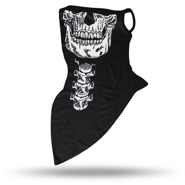 

halloween half face mask motorcycle scarf neck wrap warmer riding neck headband balaclavas running dust sunlight protection cycling headg#64, Black