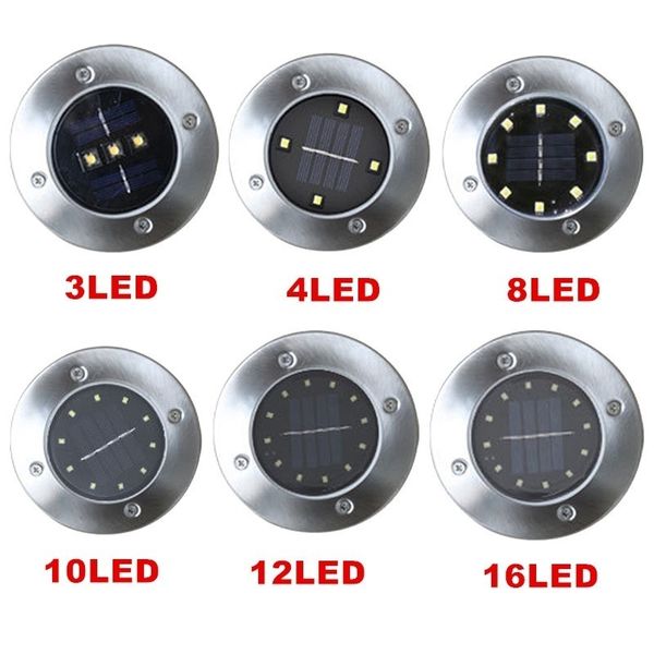 

factory 1pc 2020 new outdoor 4/8/10/12/16 led lights garden pathway waterproof in-ground buried solar power lights decking lamp