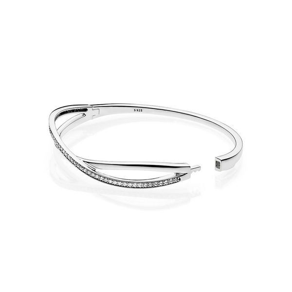 

новое прибытие 925 стерлингового серебра переплелись браслет первоначально коробка для pandora cz алмазный женщин свадебные подарки ювелирны, Black