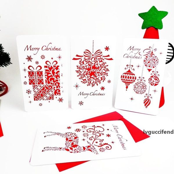 

merry christmas greeting card laser cut christmas greeting card moose snowflake xmas tree/ball paper greeting cards